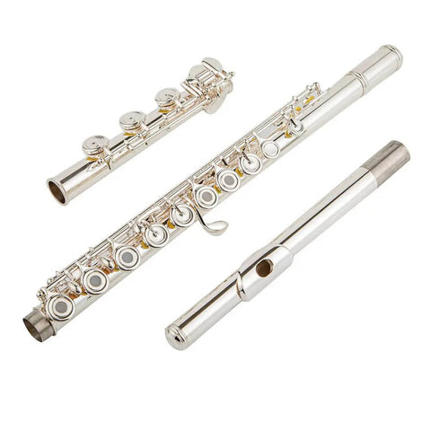 Silver-Plated 17 key cupronickel body open hole flute for beginners8