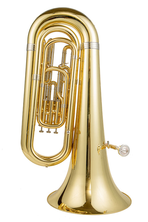 JohnPacker 3-Piston B♭ Marching Tuba with Pipe - JP YBB-202MWC Brass