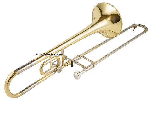 Bb/C yellow brass modulated tenor trombone with trigger5