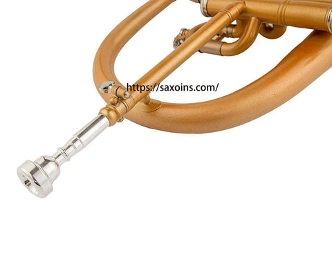 Professional Golden Brass Flugelhorn with Trigger - Classic Design, High-Quality Sound