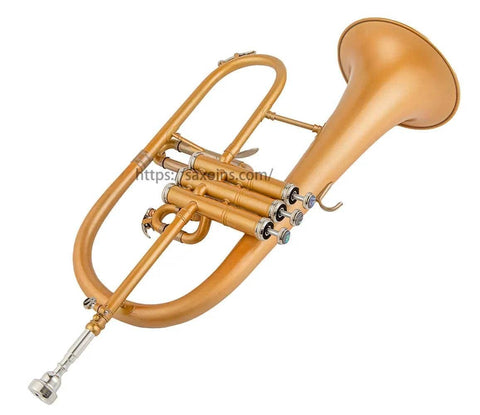 Bb Trigger Flugelhorn Gold Brass Bell Clear Lacquer