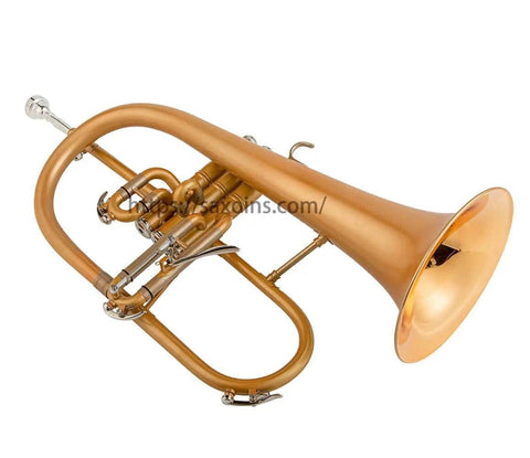 Bb Trigger Flugelhorn Gold Brass Bell Clear Lacquer