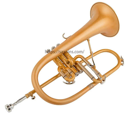 Bb Trigger Flugelhorn Gold Brass Bell Clear Lacquer