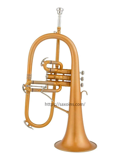 Bb Trigger Flugelhorn Gold Brass Bell Clear Lacquer