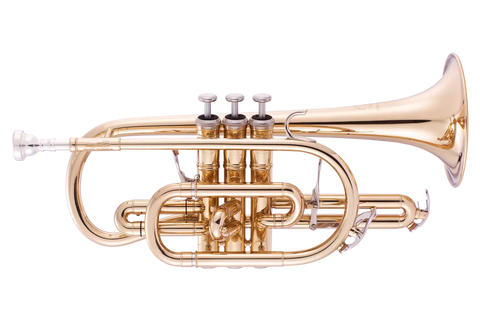 CR-8358 Yellow Brass Bb Double Trigger Cornet from JP Music Store