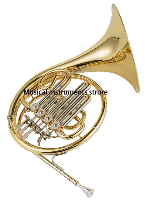 4-Key Bb Double French Horn Yellow Brass  Yellow Brass - HR-830 Professional Instrument - JP Professional Instrument Store