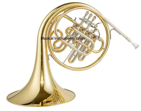 4-Key Bb Double French Horn Yellow Brass  Yellow Brass - HR-830 Professional Instrument - JP Professional Instrument Store