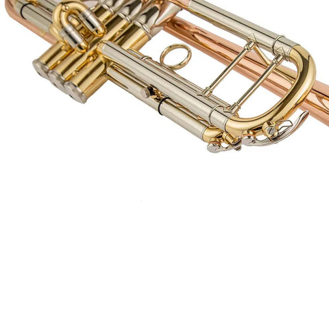 TR200 Bb Trumpet Monel pistons clear lacquer Rose Brass Bell 01