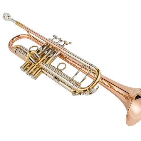 TR200 Bb Trumpet Monel pistons clear lacquer Rose Brass Bell 03