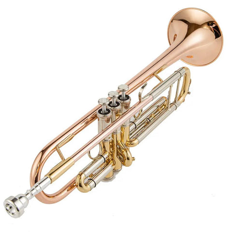 TR200 Bb Trumpet Monel pistons clear lacquer Rose Brass Bell 0311