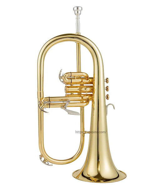 Aurosus Bb Yellow Brass Flugelhorn YFH-8310Z - Professional Quality - JP Professional Instrument Store