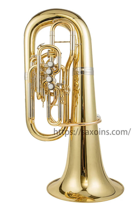 Yellow Brass C tuba 4 front action 1 flank valve clear lacquer gold brass bell diameter Professional brass instrument JP