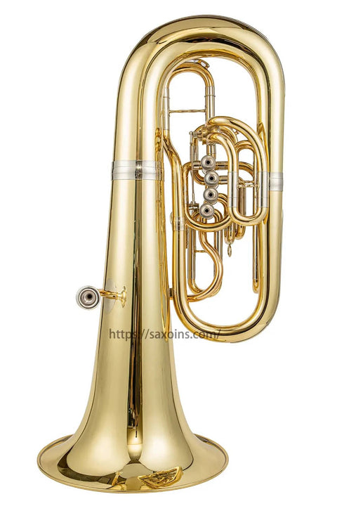 Yellow Brass C tuba 4 front action 1 flank valve clear lacquer gold brass bell diameter Professional brass instrument JP