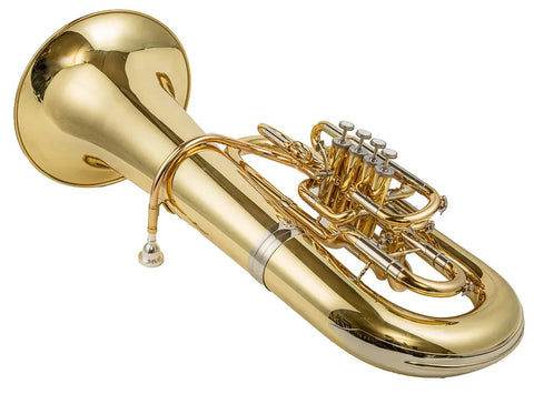 Yellow Brass C tuba 4 front action 1 flank valve clear lacquer gold brass bell diameter Professional brass instrument JP