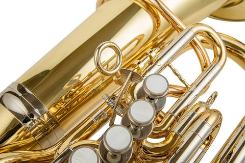 Yellow Brass C tuba 4 front action 1 flank valve clear lacquer gold brass bell diameter Professional brass instrument JP