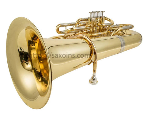 Yellow Brass C tuba 4 front action 1 flank valve clear lacquer gold brass bell diameter Professional brass instrument JP