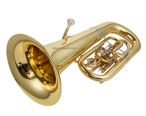 Yellow Brass C tuba 4 front action 1 flank valve clear lacquer gold brass bell diameter Professional brass instrument JP